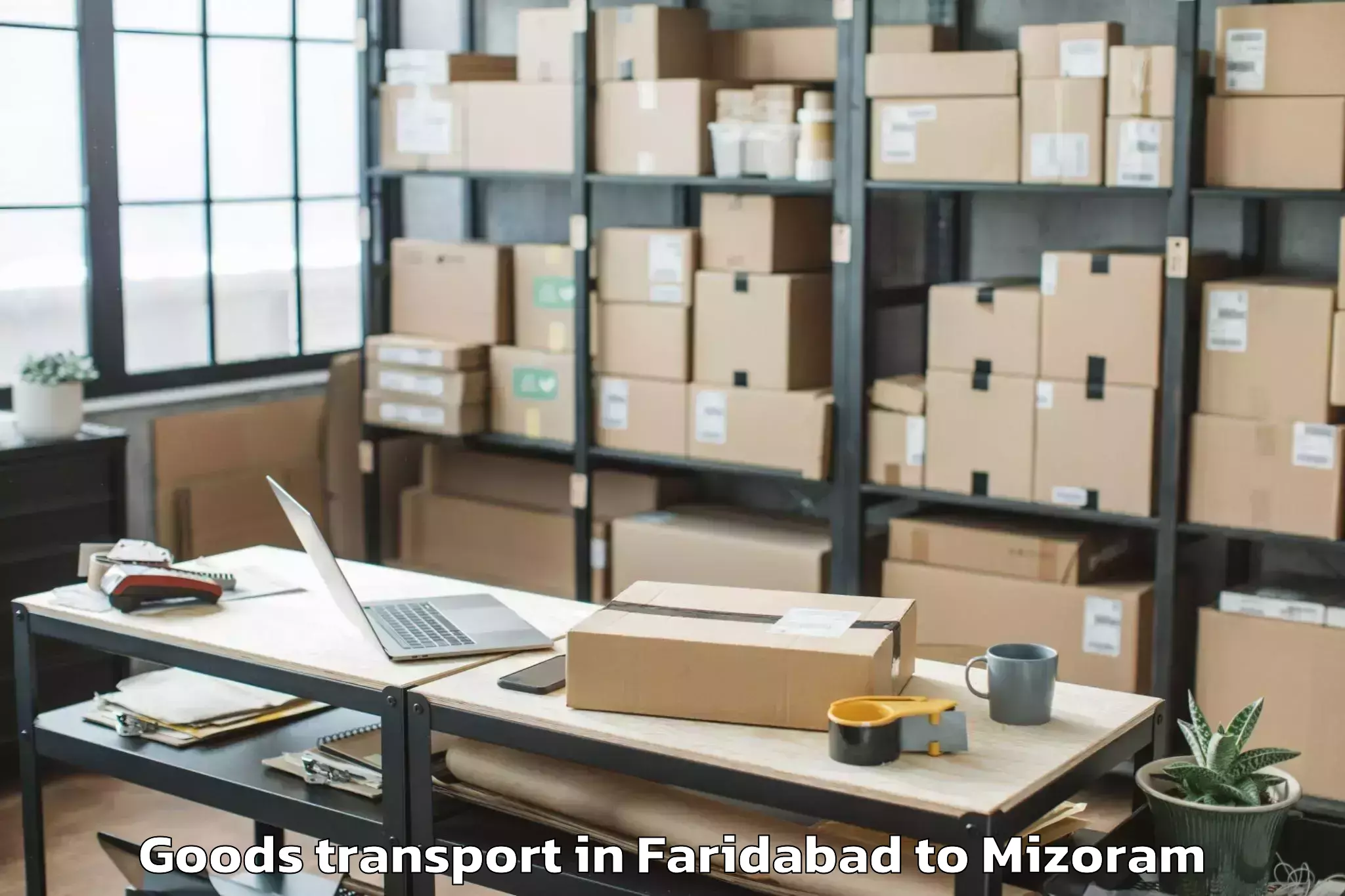 Trusted Faridabad to Saitual Goods Transport